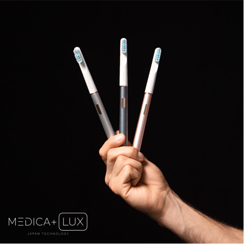 MEDICA+ Lux 10XN Aluminium Portable Grey Whitening Sonic Toothbrush (Japan)