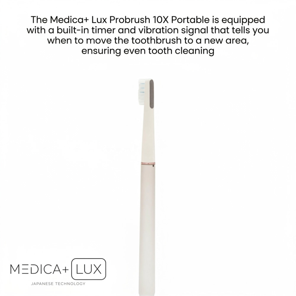 MEDICA+ Lux 10XN Aluminium Portable Silver Whitening Sonic Toothbrush (Japan)