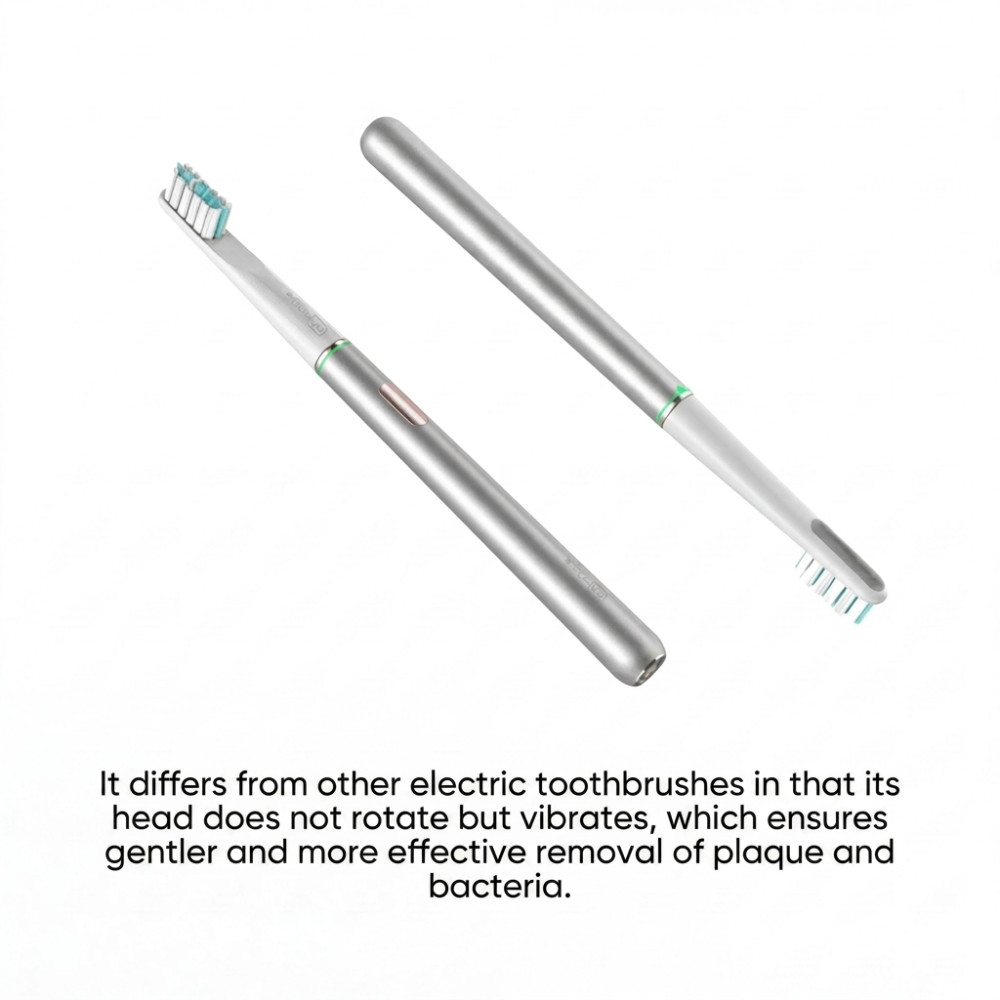 MEDICA+ Lux 10XN Aluminium Portable Silver Whitening Sonic Toothbrush (Japan)