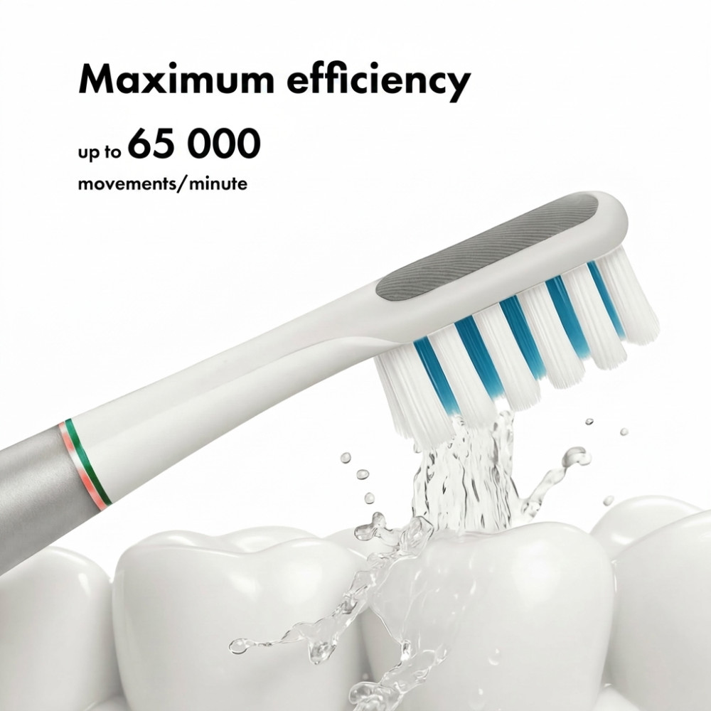 MEDICA+ Lux 10XN Aluminium Portable Silver Whitening Sonic Toothbrush (Japan)