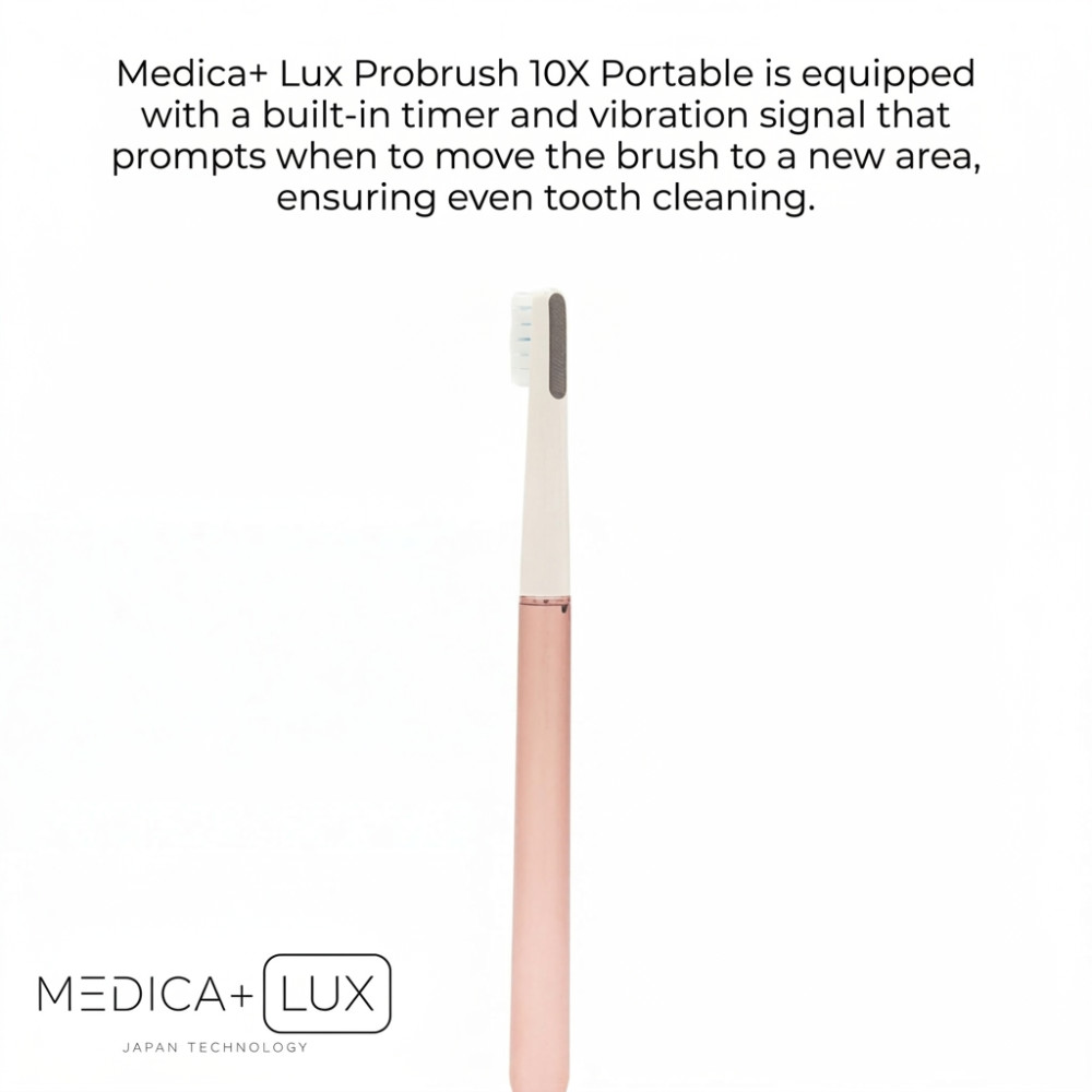 MEDICA+ Lux 10XN Aluminium Portable Rose Gold Whitening Sonic Toothbrush (Japan)