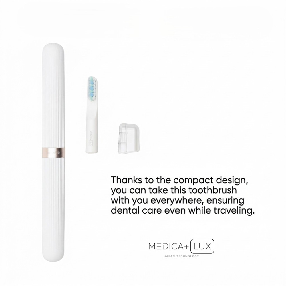 MEDICA+ Lux 10XN Aluminium Portable Rose Gold Whitening Sonic Toothbrush (Japan)