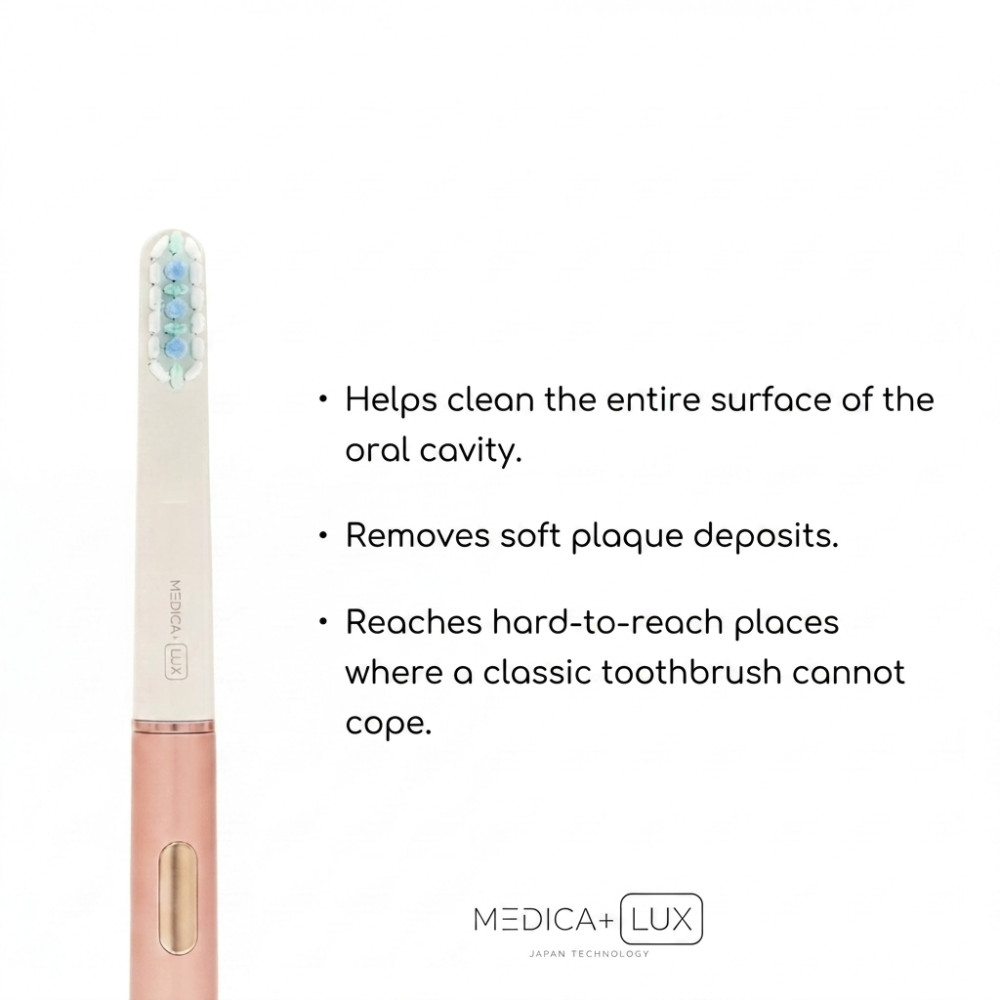 MEDICA+ Lux 10XN Aluminium Portable Rose Gold Whitening Sonic Toothbrush (Japan)