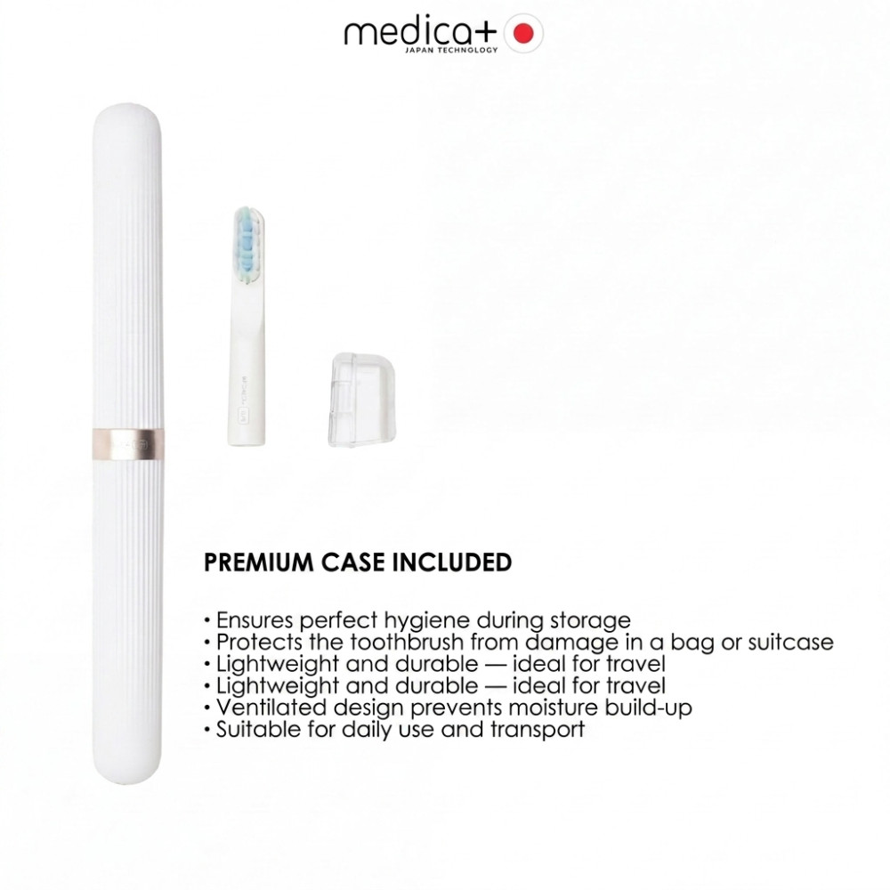 MEDICA+ Lux 10XN Aluminium Portable Grey Whitening Sonic Toothbrush (Japan)