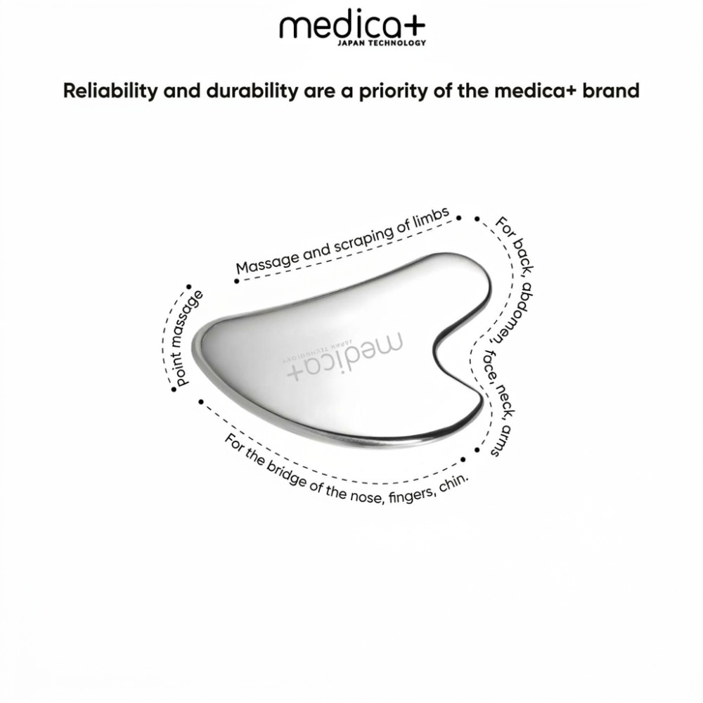 MEDICA+ Steel GuaSha facial contouring scraper