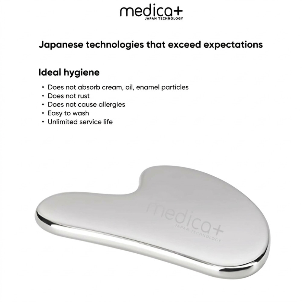 MEDICA+ Steel GuaSha facial contouring scraper