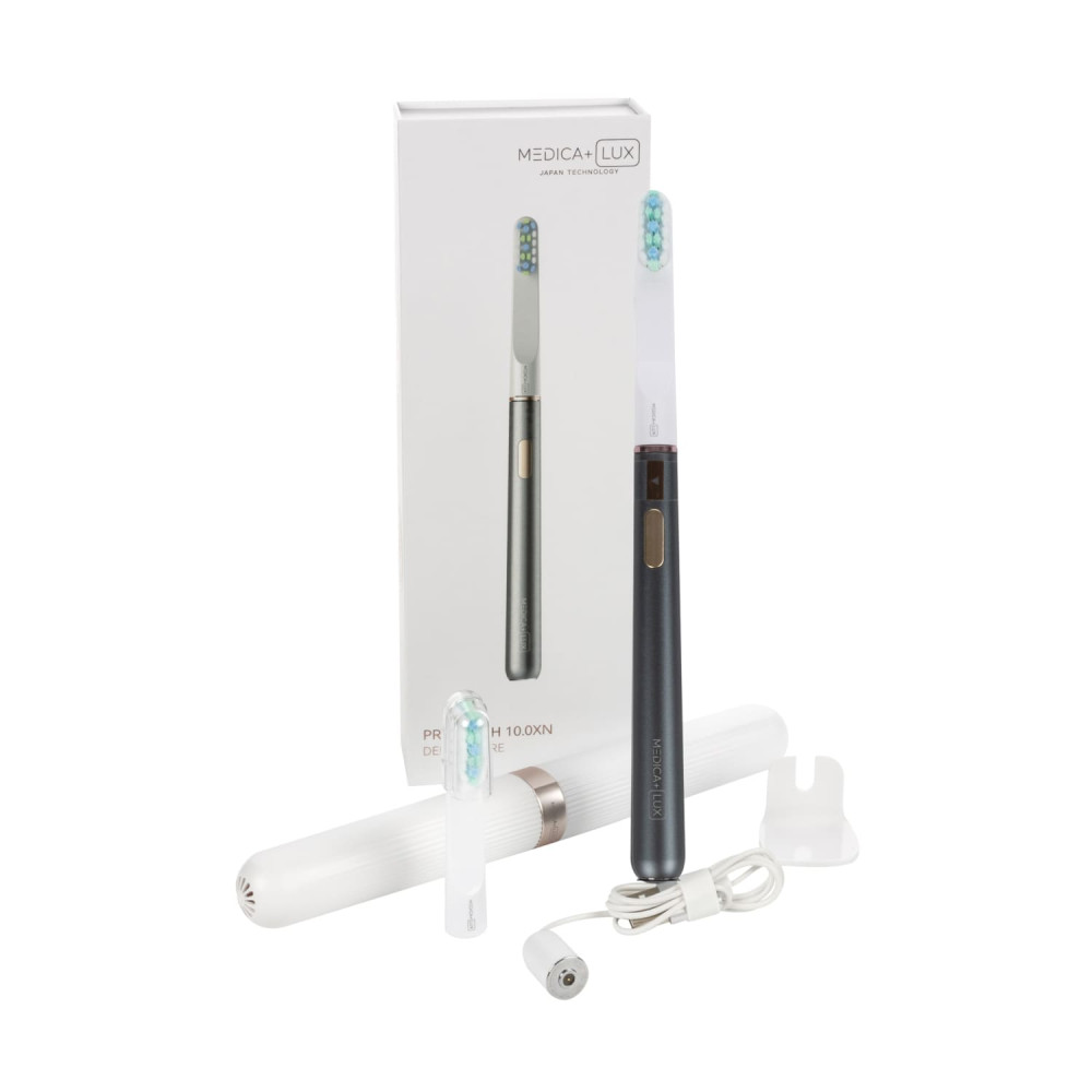 MEDICA+ Lux 10XN Aluminium Portable Grey Whitening Sonic Toothbrush (Japan)
